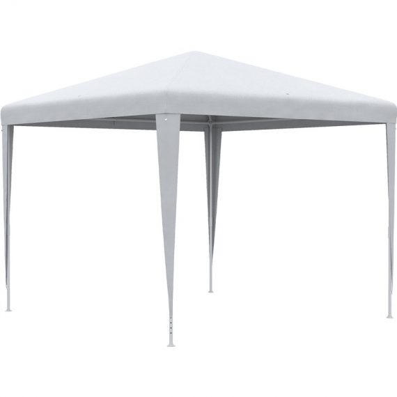 Outsunny 2.7m x 2.7m Garden Gazebo Marquee Party Tent Wedding Canopy Outdoor, White 84C-432V00WT 5056602967222