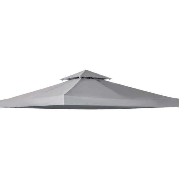 Outsunny 3 x 3(m) Gazebo Canopy Roof Top Replacement Cover Spare Part Light Grey (TOP ONLY) 84C-041GY 5056399147128