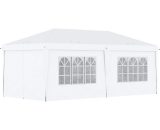 Outsunny 3 x 6 m Pop Up Gazebo with Sides and Windows, Height Adjustable Party Tent with Storage Bag for Garden, Camping, Event, Brown 84C-425V01WT 5056602958992