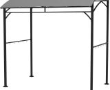 Outsunny 2.2 x 1.5 m BBQ Grill Gazebo Tent, Garden Grill with Metal Frame, Curved Canopy and 10 Hooks, Outdoor Sun Shade, Grey 84C-429V00GY 5056725375690