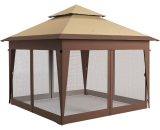 Outsunny 3 x 3(m) Pop Up Gazebo with Mosquito Netting, 1 Person Easy up Marquee Party Tent with 1-Button Push, Carry Bag, Sandbags 84C-505V00KK 5056725389390