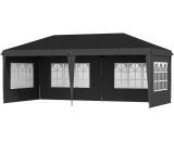 Outsunny 3 x 6m Pop Up Gazebo, Height Adjustable Marquee Party Tent with Sidewalls and Storage Bag, Black 84C-431V00BK 5056725391140