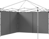 Outsunny Gazebo Side Panels, 2 Pack Sides Replacement, for 3x3(m) or 3x6m Pop Up Gazebo, with Zipped Doors, Light Grey 84C-493V00LG 5056725395391