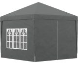 Outsunny 3 x 3 Meters Pop Up Water Resistant Gazebo Wedding Camping Party Tent Canopy Marquee with Carry Bag and 2 Windows, Grey 84C-430V00GY 5056725395216