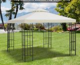 Outsunny 3 x 3(m) Gazebo Canopy Roof Top Replacement Cover Spare Part Cream White (TOP ONLY) 100110-053CW 5055974800434