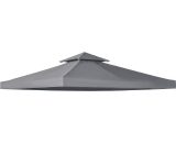 Outsunny 3 x 3(m) Gazebo Canopy Roof Top Replacement Cover Spare Part Deep Grey (TOP ONLY) 84C-041CG 5056399147111