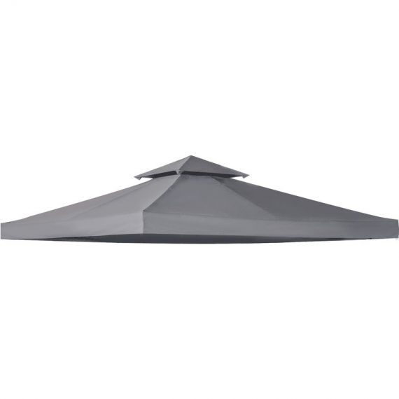 Outsunny 3 x 3(m) Gazebo Canopy Roof Top Replacement Cover Spare Part Deep Grey (TOP ONLY) 84C-041CG 5056399147111