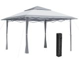 Outsunny Pop-up Canopy Gazebo Tent with Roller Bag & Adjustable Legs Outdoor Party, Steel Frame, 4 x 4m  White & Grey 84C-229WT 5056399150302