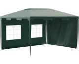 Outsunny 3 x 4 m Garden Gazebo Marquee Party Tent with 2 Sidewalls for Patio Yard Outdoor - Green 84C-329V01GN 5056534571344